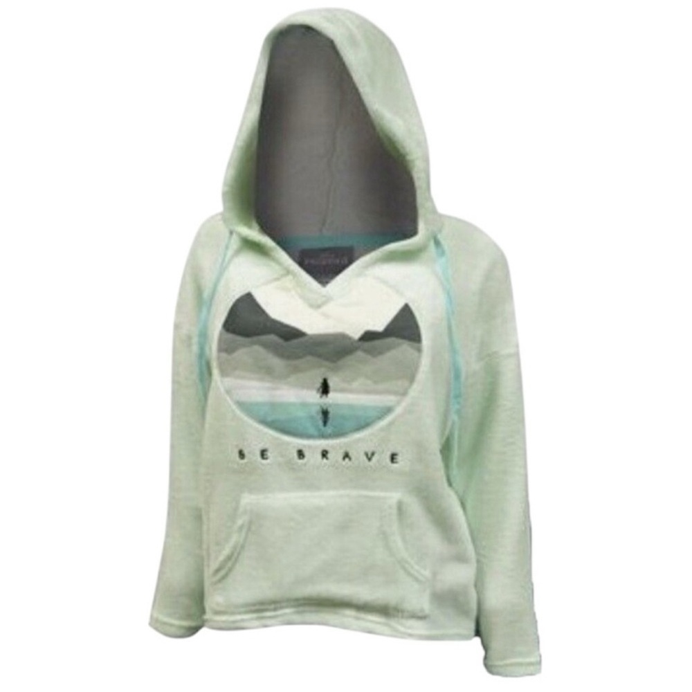 Disney Hoodie Official Frozen II Anna Be Brave Fleece Graphic Green Adult Small